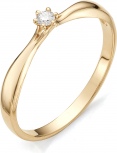 Кольцо с бриллиантом из красного золота (арт. 811236)