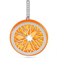 Подвеска Апельсин с 7 фианитами из серебра (арт. 2047846)