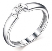 Кольцо с 1 бриллиантом из серебра (арт. 2053443)