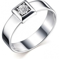 Кольцо с 1 бриллиантом из серебра (арт. 2055241)