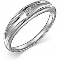 Кольцо с 1 бриллиантом из серебра (арт. 2055587)