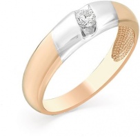 Кольцо с 1 бриллиантом из красного золота (арт. 2161059)