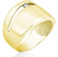 Кольцо с 1 бриллиантом из жёлтого золота (арт. 2161656)