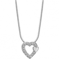 Подвеска Сердце с 14 бриллиантами из белого золота (арт. 2162913)