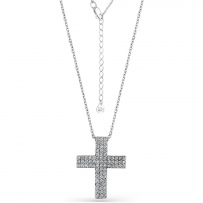 Колье Крест с 78 бриллиантами из белого золота (арт. 2167353)