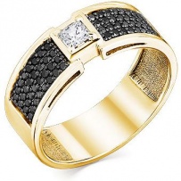 Кольцо с 65 бриллиантами из жёлтого золота (арт. 2167578)