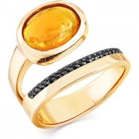 Кольцо с турмалином и бриллиантами из жёлтого золота (арт. 2168000)