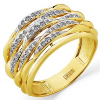 Кольцо с 45 бриллиантами из жёлтого золота (арт. 2169084)