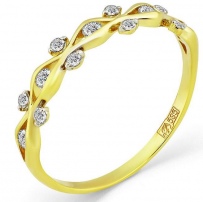 Кольцо с 13 бриллиантами из жёлтого золота (арт. 2169665)