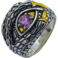 Кольцо Глаз Дракона с 1 александритом из серебра (арт. 2184309)