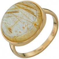Кольцо с 1 кварцем из жёлтого золота (арт. 2185612)
