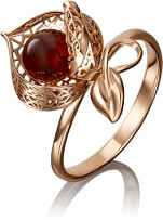 Кольцо с янтарем из красного золота (арт. 2210171)