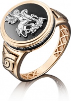 Кольцо с эмалью из комбинированного золота (арт. 2211466)