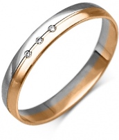 Кольцо с 3 бриллиантами из комбинированного золота (арт. 2215462)