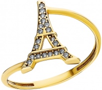 Кольцо Париж с фианитами из жёлтого золота (арт. 2250416)