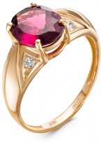 Кольцо с родолитом и бриллиантами из красного золота (арт. 2260725)