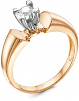 Кольцо с 1 бриллиантом из красного золота (арт. 2311840)