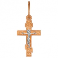 Крестик из красного золота (арт. 2320022)
