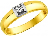 Кольцо с 1 бриллиантом из жёлтого золота (арт. 2350122)