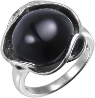 Кольцо с ониксами из серебра (арт. 2392310)
