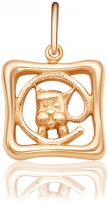 Подвеска Кот из серебра с позолотой (арт. 2430489)