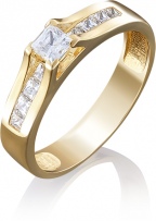 Кольцо с 9 бриллиантами из жёлтого золота (арт. 2440612)