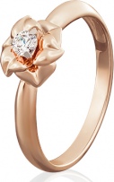 Кольцо с 1 бриллиантом из красного золота (арт. 2440625)