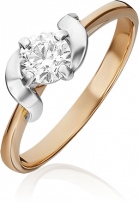 Кольцо с 1 бриллиантом из комбинированного золота (арт. 2441655)