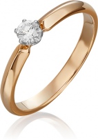 Кольцо с 1 бриллиантом из комбинированного золота (арт. 2441868)