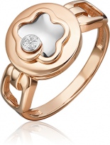 Кольцо с 3 бриллиантами из комбинированного золота (арт. 2445844)