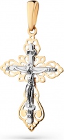 Крестик из комбинированного золота (арт. 2461296)