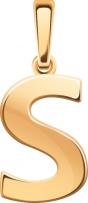 Подвеска буква "S" из красного золота (арт. 2471810)