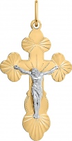 Крестик из комбинированного золота (арт. 2472144)