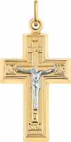 Крестик из комбинированного золота (арт. 2472165)
