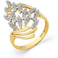 Кольцо с 47 бриллиантами из жёлтого золота (арт. 2500228)
