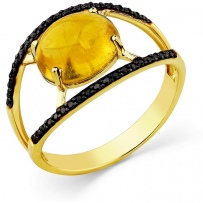 Кольцо с турмалином и бриллиантами из жёлтого золота (арт. 2500747)