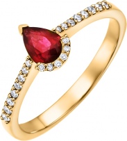 Кольцо с рубином и бриллиантами из жёлтого золота (арт. 2530050)