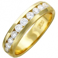 Кольцо с 10 бриллиантами из жёлтого золота 750 пробы (арт. 300575)
