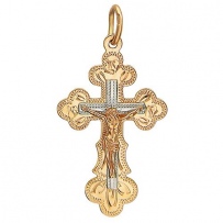 Крестик из комбинированного золота (арт. 342832)