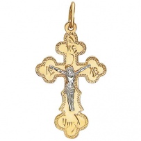 Крестик из комбинированного золота (арт. 342833)