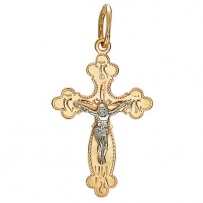 Крестик из комбинированного золота (арт. 342856)