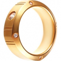 Кольцо с 9 бриллиантами из жёлтого золота (арт. 700116)