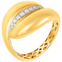 Кольцо с 9 бриллиантами из жёлтого золота (арт. 702181)