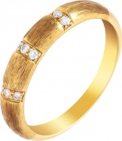 Кольцо с бриллиантами из желтого золота (арт. 741222)