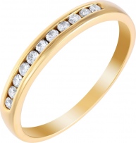 Кольцо с 11 бриллиантами из жёлтого золота (арт. 749546)