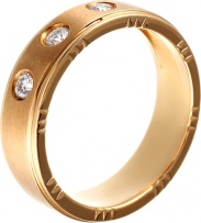 Кольцо с 3 бриллиантами из жёлтого золота (арт. 749579)