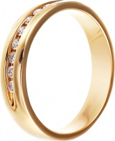 Кольцо с 9 бриллиантами из жёлтого золота (арт. 749616)