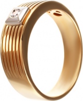 Кольцо с 1 бриллиантом из комбинированного золота (арт. 756983)