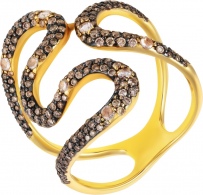 Кольцо с 245 бриллиантами из жёлтого золота (арт. 759601)