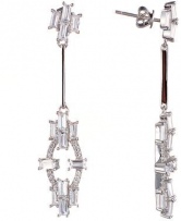 Серьги с фианитами из серебра (арт. 769505)